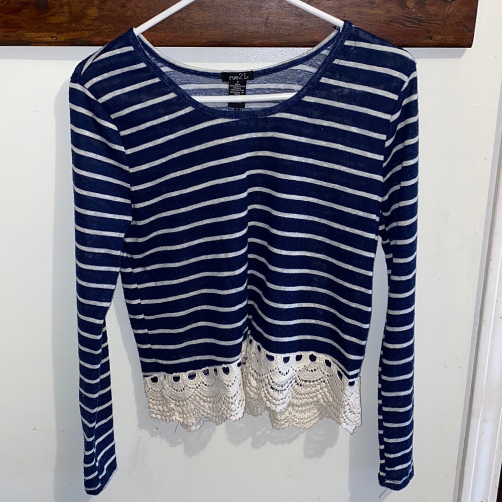 Striped long sleeve top